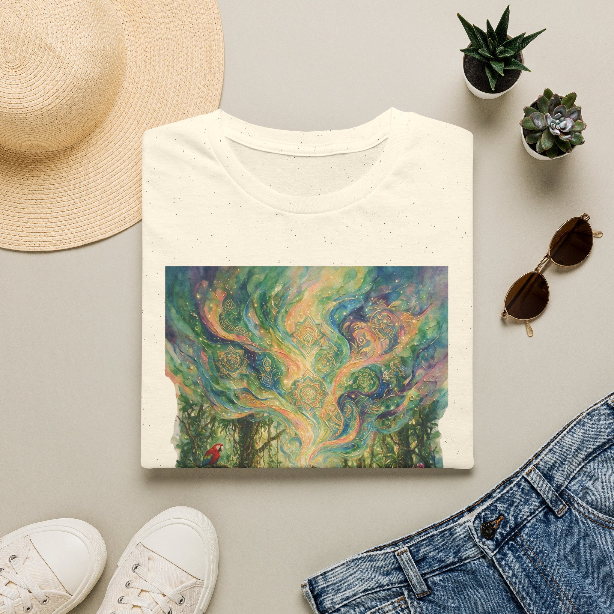 Mystical Forest Art T-Shirt — 'The Secrets of Light' Illustration