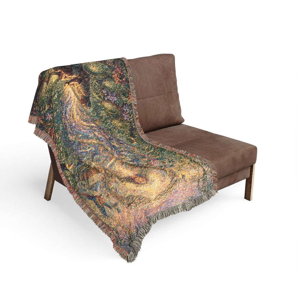 Ayahuasca Vision Woven Blanket — Mystical Mermaid Mosaic Throw