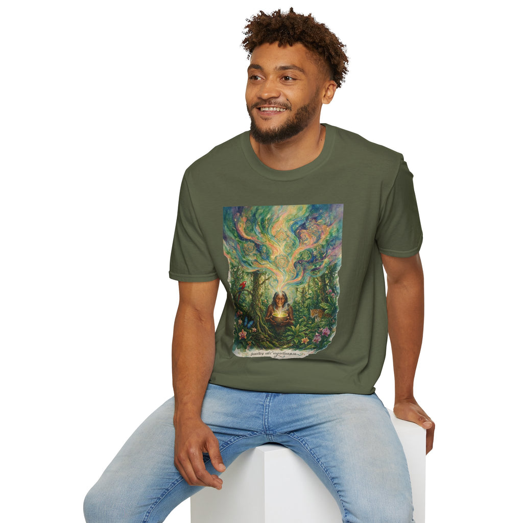 Mystical Forest Art T-Shirt — 'The Secrets of Light' Illustration