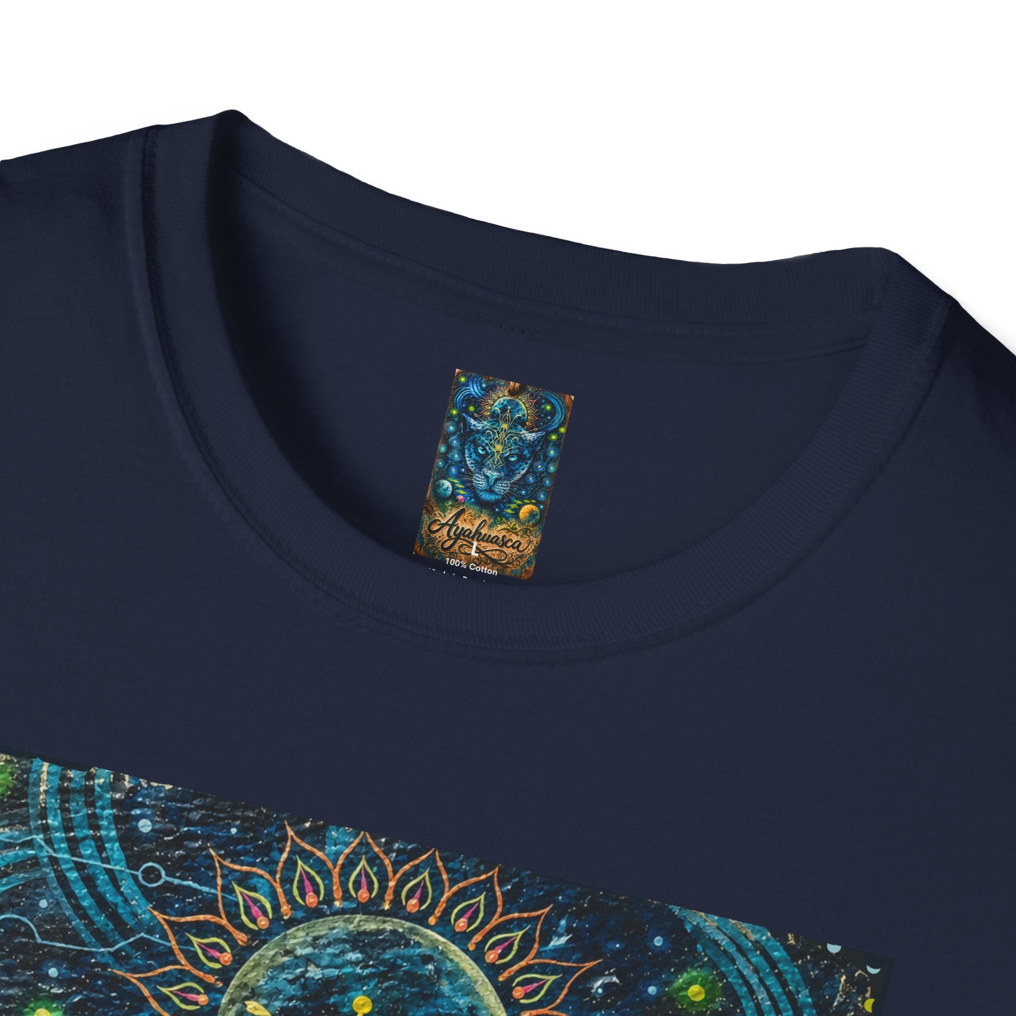 Ayahuasca — Sacred Vine of the Amazon. It awakens the spirit, reveals the past, illuminates the present, and guides toward the future. T-Shirt —