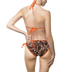 Leopard Print Tie-Side Bikini Swimsuit – Women's Animal Print Triangle Top & Bottom