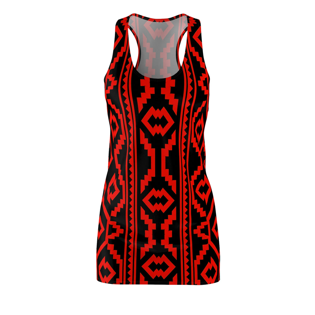 The designs painted by the Shipibo-Konibo-Red & Black Tribal Racerback Dress — Shipibo-Konibo Print Summer Dress
