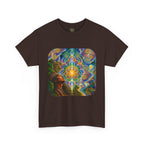 "See the world not with eyes, but with the soul." Ayahuasca  T-Shirt — Mystic Mandala & Shamanic Portrait Graphic