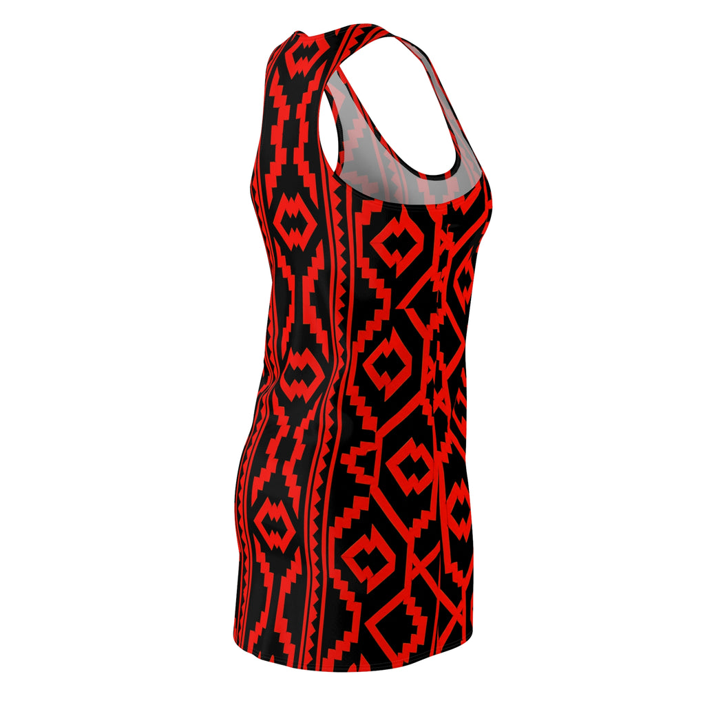 The designs painted by the Shipibo-Konibo-Red & Black Tribal Racerback Dress — Shipibo-Konibo Print Summer Dress
