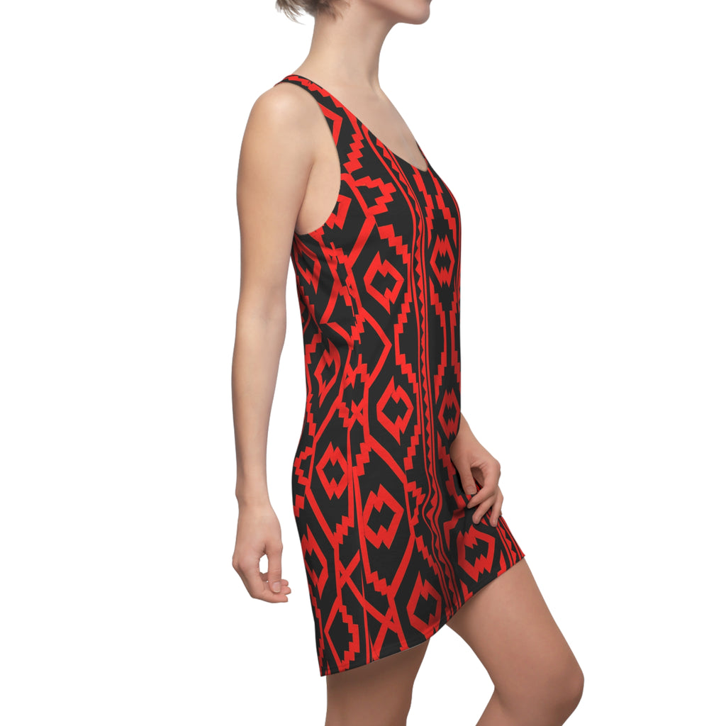 The designs painted by the Shipibo-Konibo-Red & Black Tribal Racerback Dress — Shipibo-Konibo Print Summer Dress