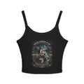 Mermaid Vintage Graphic Tank Top — "Rivers Answer to Me" Cropped Spaghetti Strap