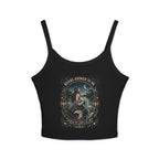 Mermaid Vintage Graphic Tank Top — "Rivers Answer to Me" Cropped Spaghetti Strap