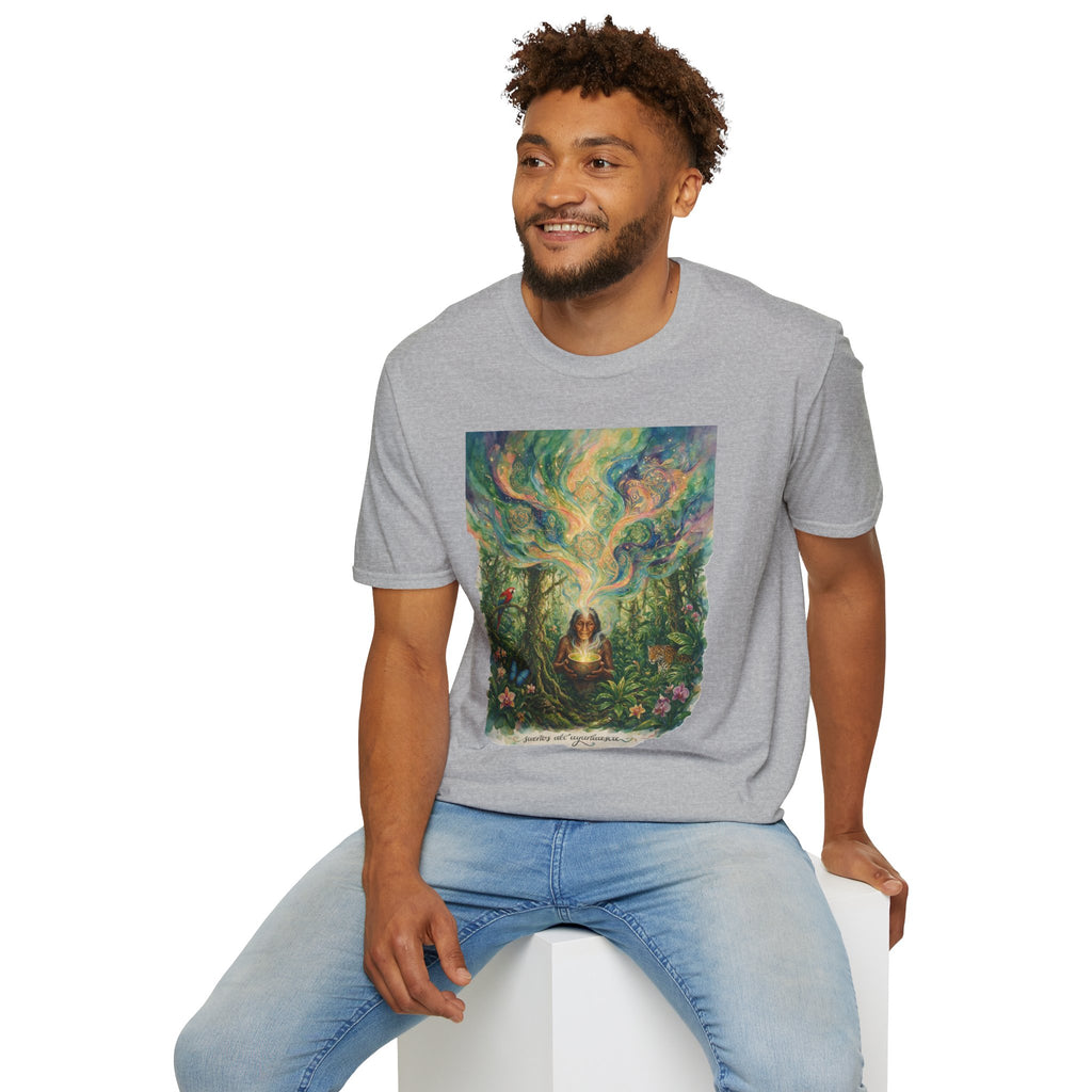 Mystical Forest Art T-Shirt — 'The Secrets of Light' Illustration