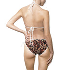 Leopard Print Tie-Side Bikini Swimsuit – Women's Animal Print Triangle Top & Bottom