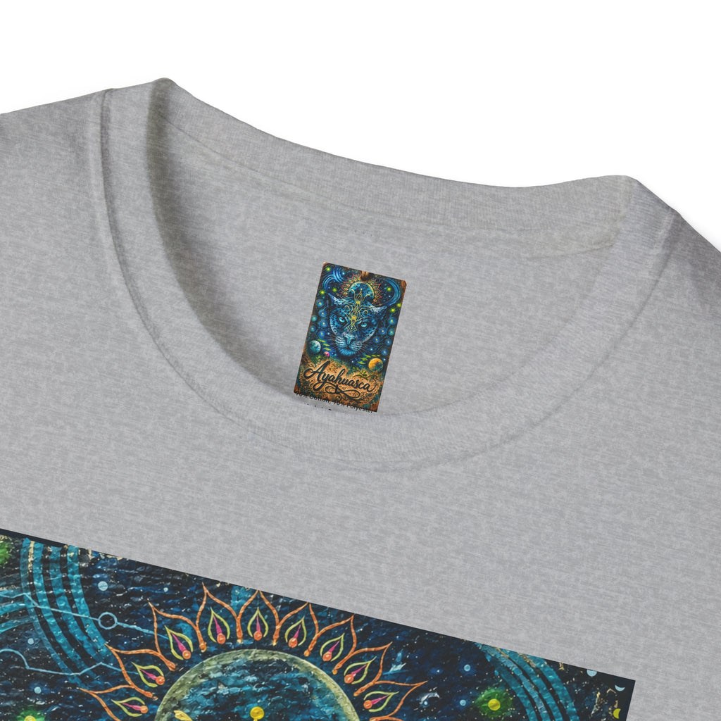 Ayahuasca — Sacred Vine of the Amazon. It awakens the spirit, reveals the past, illuminates the present, and guides toward the future. T-Shirt —