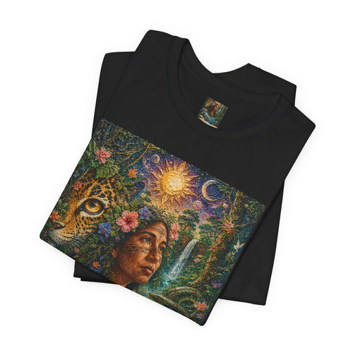 Ayahuasca -"Visions of the cosmos, whispers of the forest. "Unisex Jersey Short Sleeve Tee