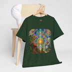 "See the world not with eyes, but with the soul." Ayahuasca  T-Shirt — Mystic Mandala & Shamanic Portrait Graphic