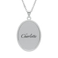 Personalized Oval Name Pendant Necklace — Custom Engraved "Charlotte"
