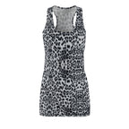 Grey Leopard Print Racerback Dress — Women's Slim AOP Tank Dress