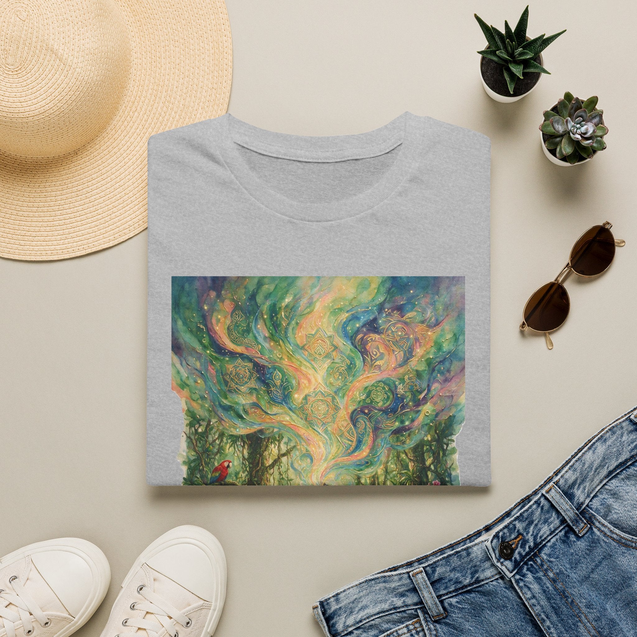 Mystical Forest Art T-Shirt — 'The Secrets of Light' Illustration