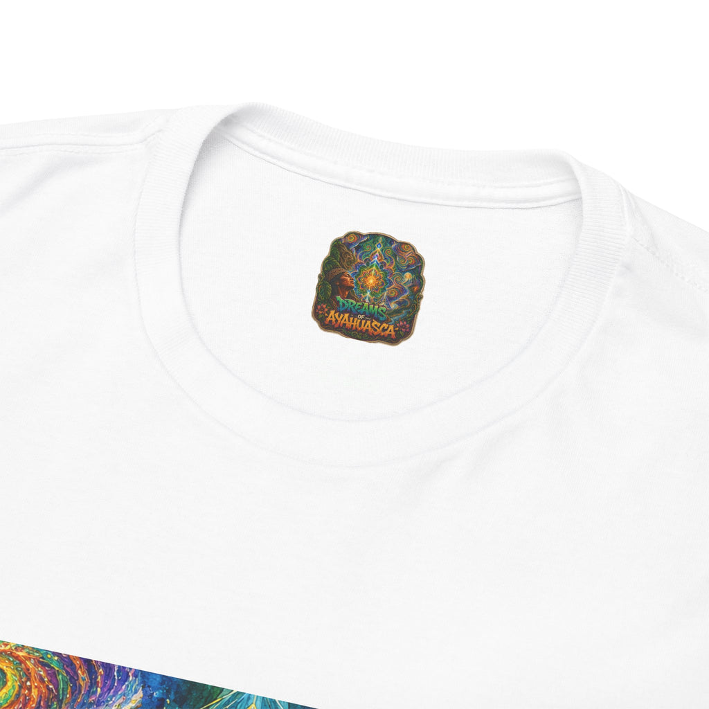 "See the world not with eyes, but with the soul." Ayahuasca  T-Shirt — Mystic Mandala & Shamanic Portrait Graphic