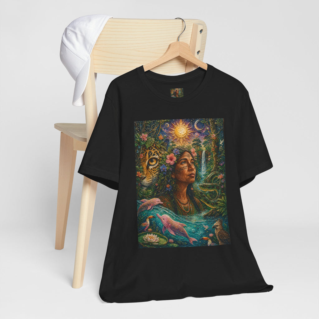 Ayahuasca -"Visions of the cosmos, whispers of the forest. "Unisex Jersey Short Sleeve Tee