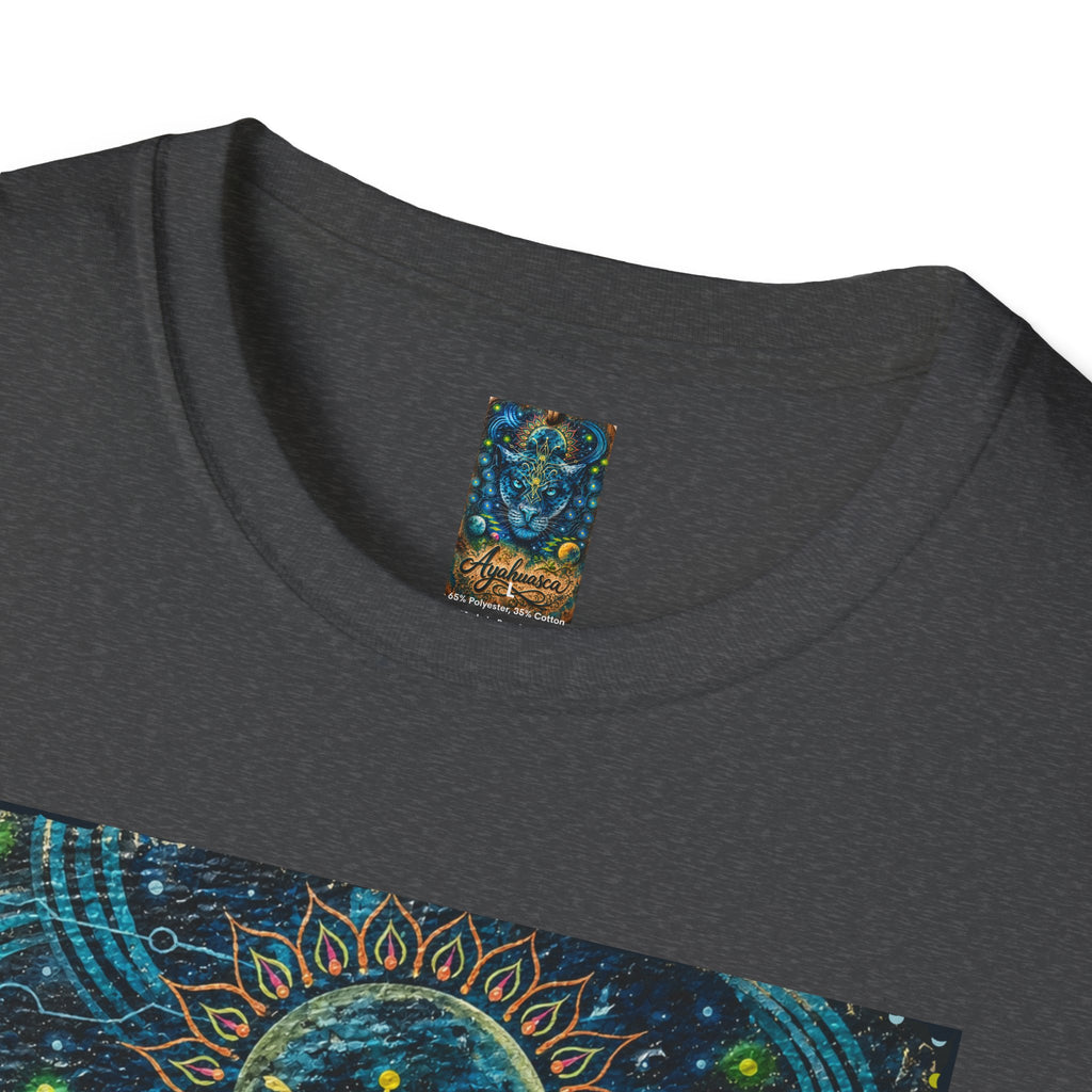 Ayahuasca — Sacred Vine of the Amazon. It awakens the spirit, reveals the past, illuminates the present, and guides toward the future. T-Shirt —