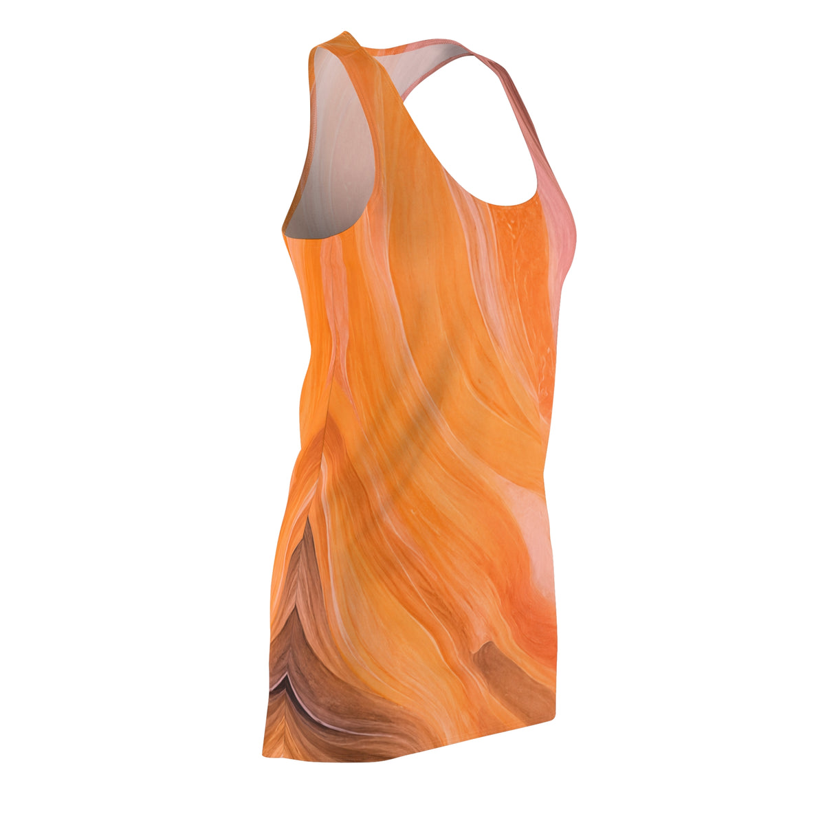 Racerback Dress — Orange Sunset Swirl All-Over Print