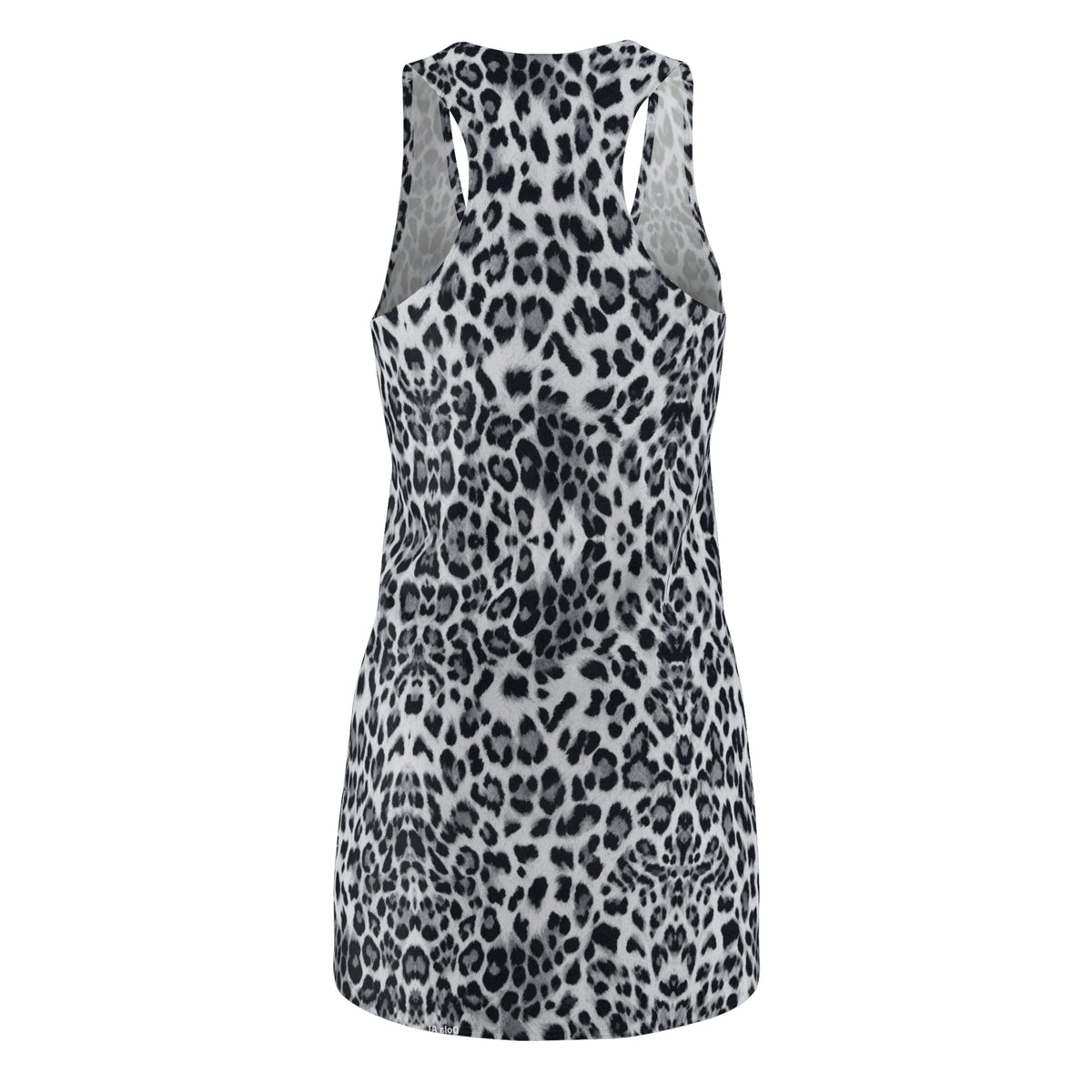 Grey Leopard Print Racerback Dress — Women's Slim AOP Tank Dress