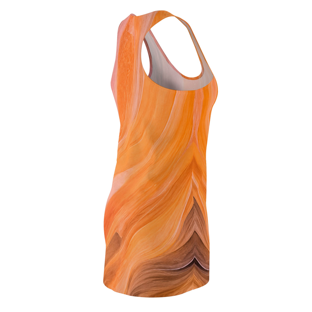 Racerback Dress — Orange Sunset Swirl All-Over Print