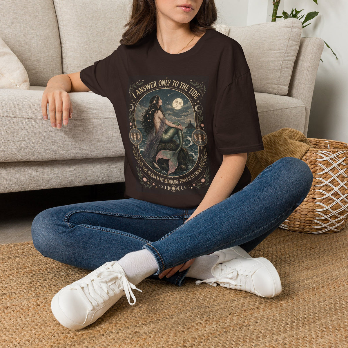 Mermaid "I Answer Only to the Tide" Graphic T-Shirt