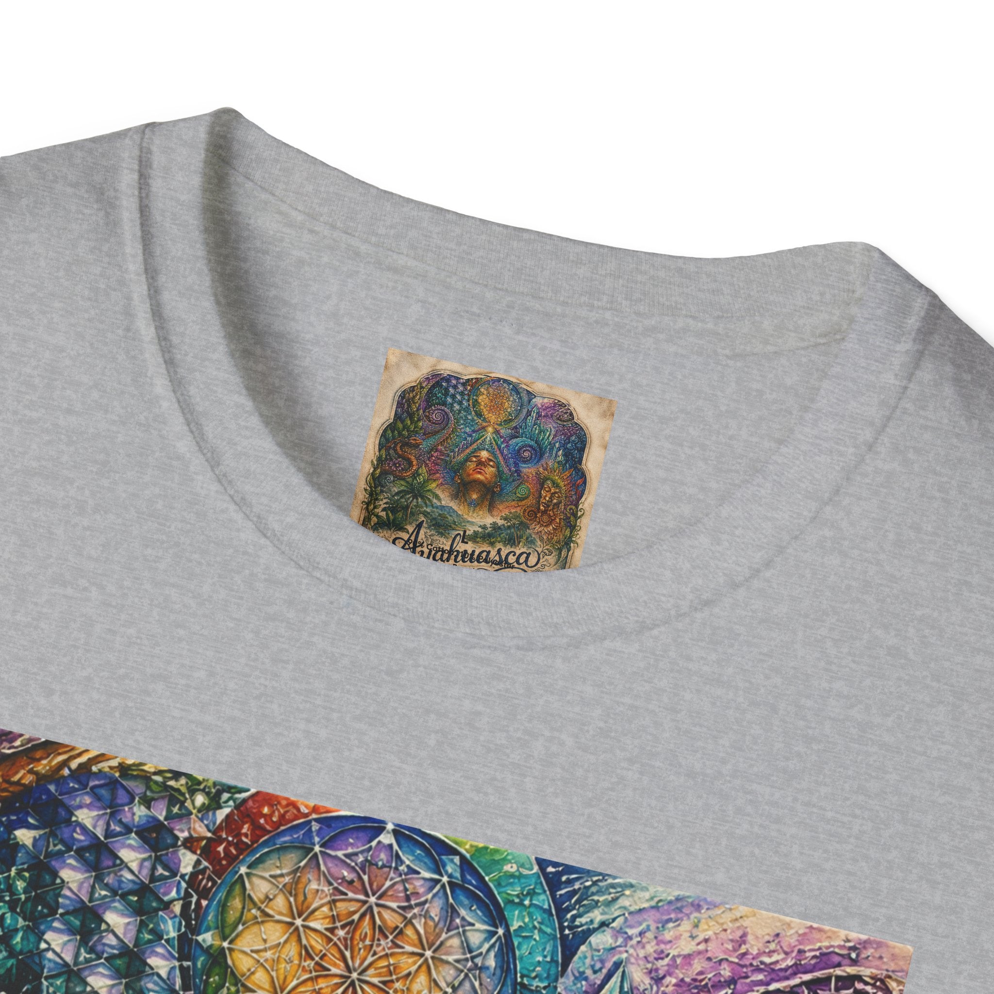 Psychedelic Visionary Tee — Spiritual Geometry & Rising Human Artwork