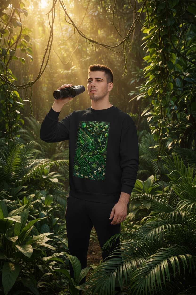 Oil Painting: Dreams and Spirits of Amazonian Ayahuasca - Sweatshirt –  Celestial Fantasy Champion Crewneck