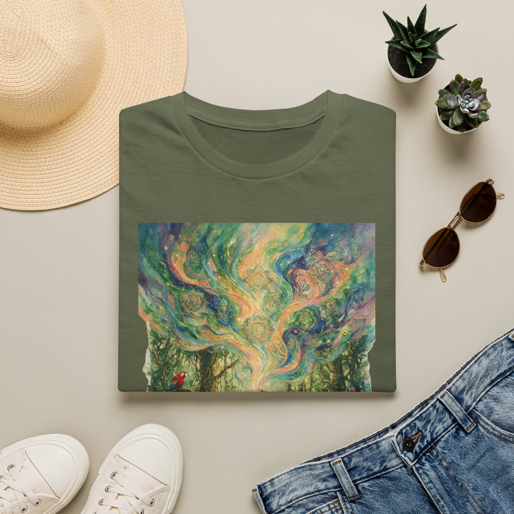 Mystical Forest Art T-Shirt — 'The Secrets of Light' Illustration