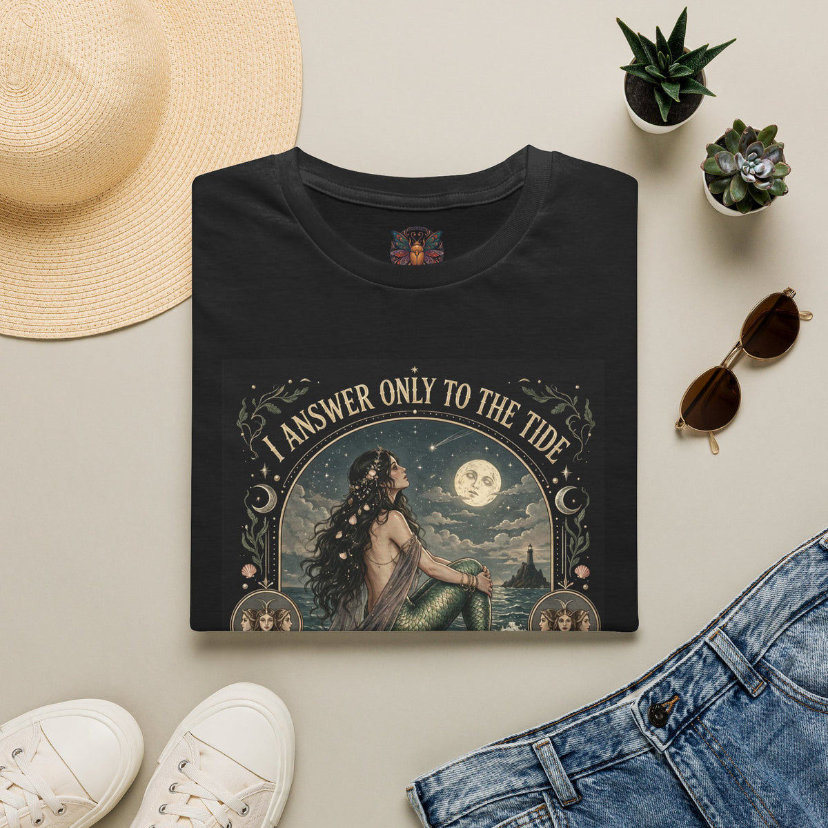 Mermaid "I Answer Only to the Tide" Graphic T-Shirt