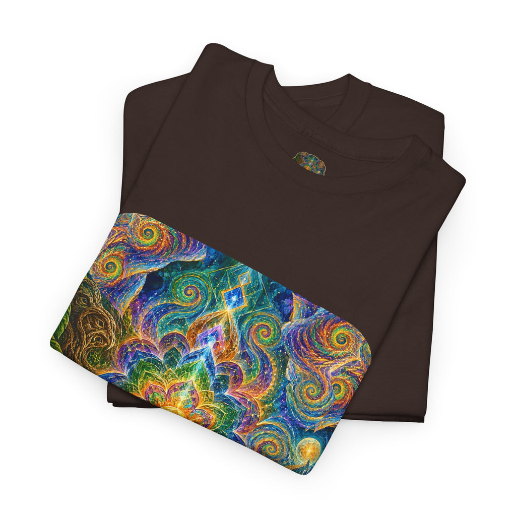 "See the world not with eyes, but with the soul." Ayahuasca  T-Shirt — Mystic Mandala & Shamanic Portrait Graphic