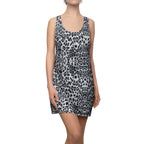 Grey Leopard Print Racerback Dress — Women's Slim AOP Tank Dress