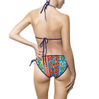 Colorful Boho Tile Print Bikini — Women's Tie-Side Swimsuit