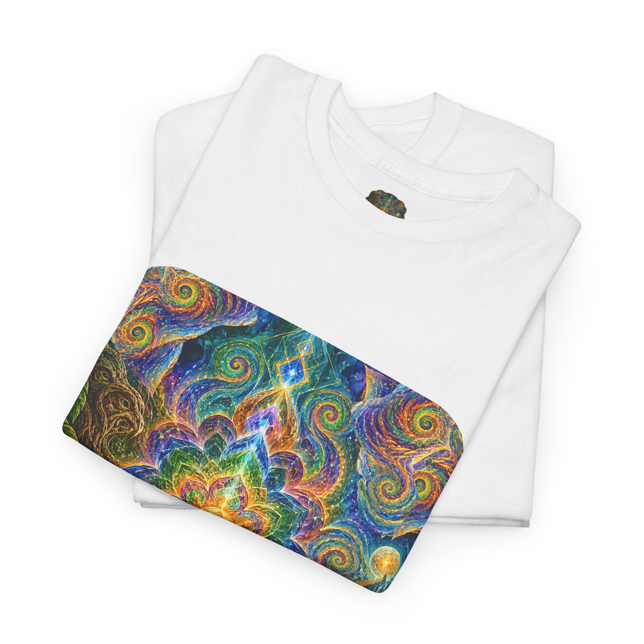 "See the world not with eyes, but with the soul." Ayahuasca  T-Shirt — Mystic Mandala & Shamanic Portrait Graphic