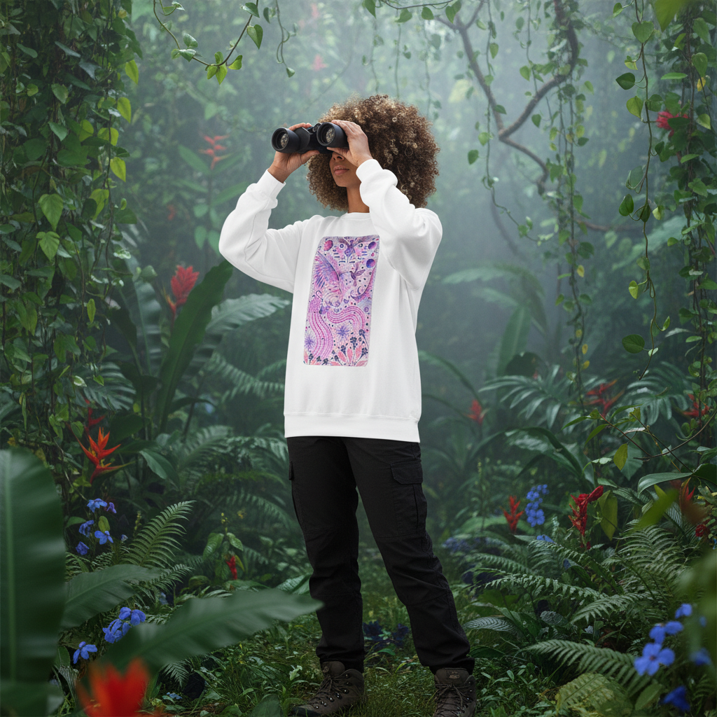 Oil Painting: Dreams and Spirits of Amazonian Ayahuasca - Sweatshirt –  Celestial Fantasy Champion Crewneck