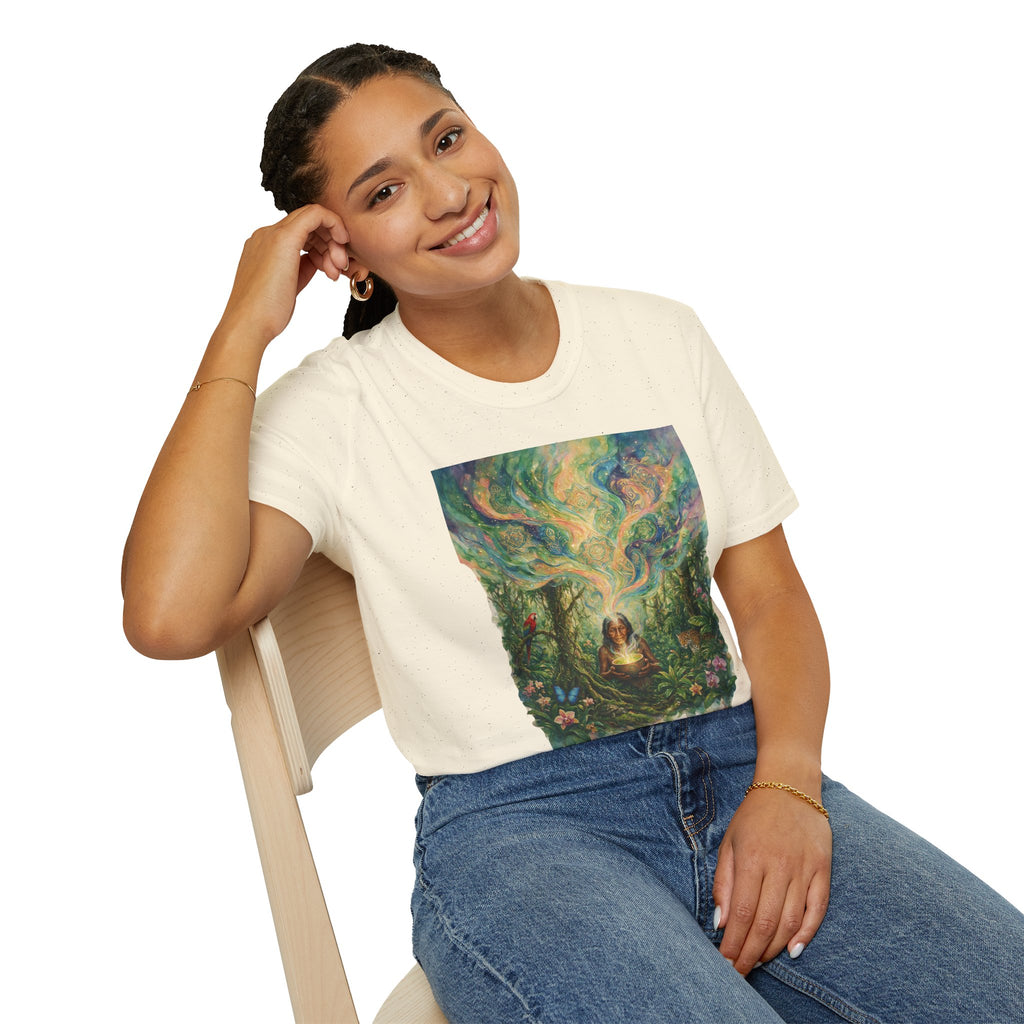 Mystical Forest Art T-Shirt — 'The Secrets of Light' Illustration
