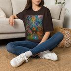 Psychedelic Visionary Tee — Spiritual Geometry & Rising Human Artwork
