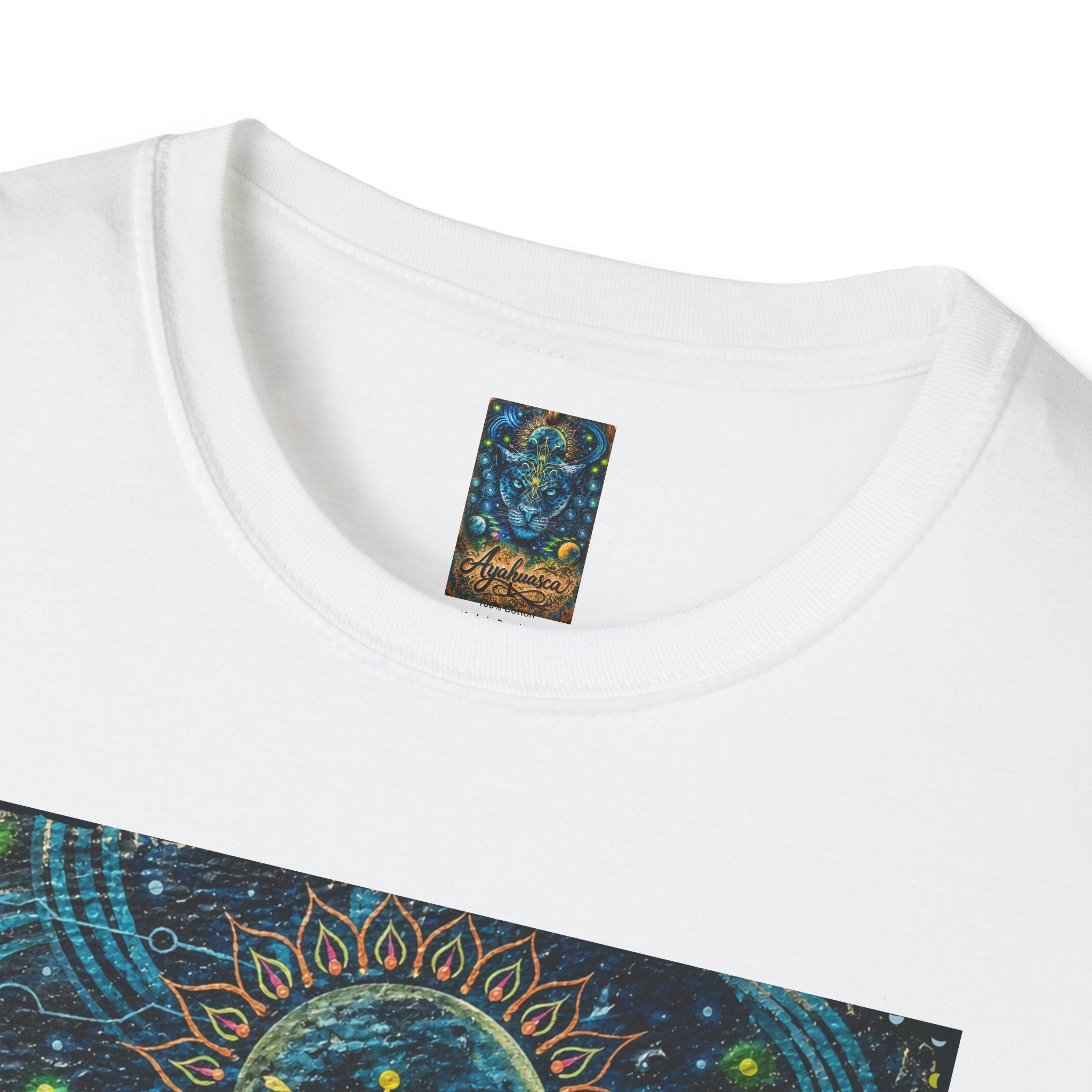 Ayahuasca — Sacred Vine of the Amazon. It awakens the spirit, reveals the past, illuminates the present, and guides toward the future. T-Shirt —