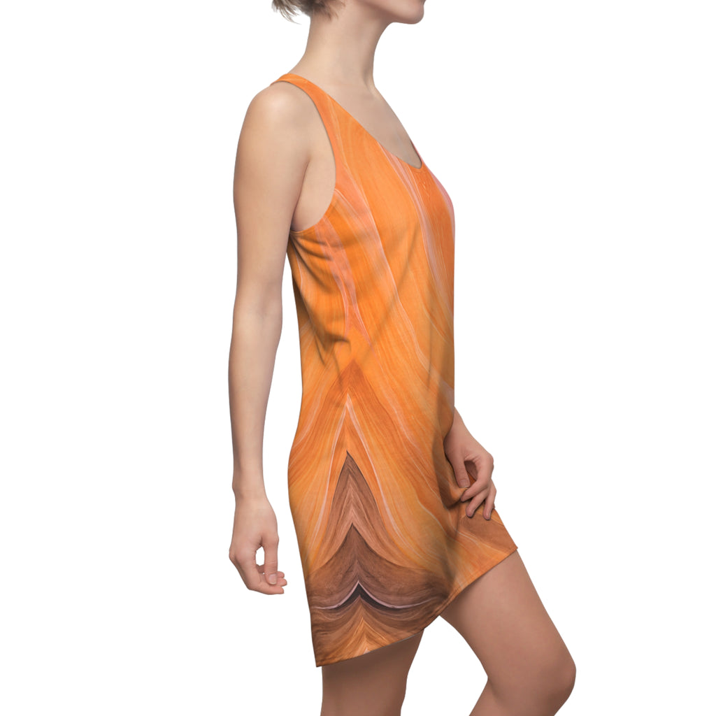 Racerback Dress — Orange Sunset Swirl All-Over Print