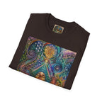 Psychedelic Visionary Tee — Spiritual Geometry & Rising Human Artwork