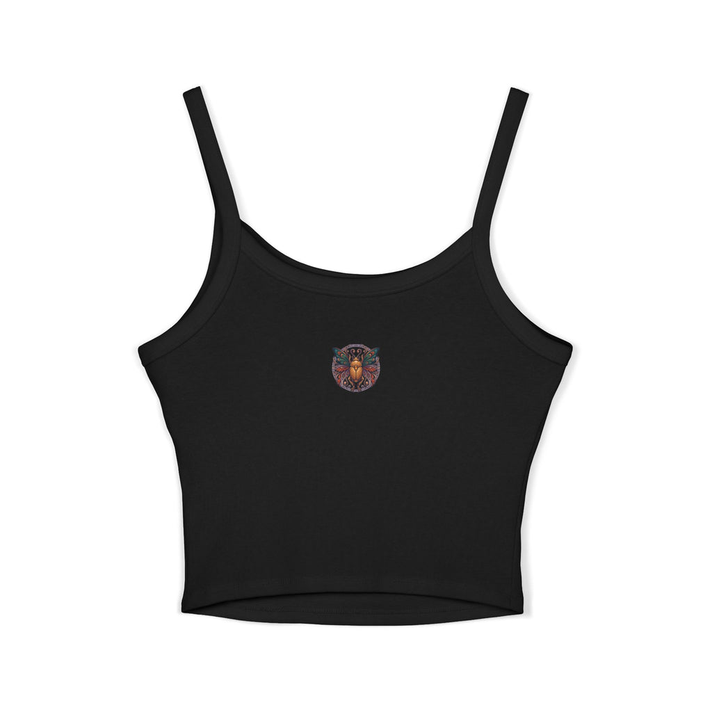 Mermaid Vintage Graphic Tank Top — "Rivers Answer to Me" Cropped Spaghetti Strap