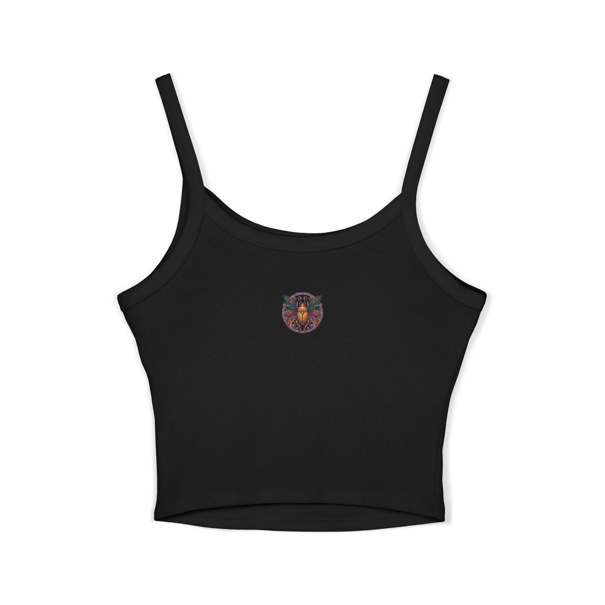 Mermaid Vintage Graphic Tank Top — "Rivers Answer to Me" Cropped Spaghetti Strap