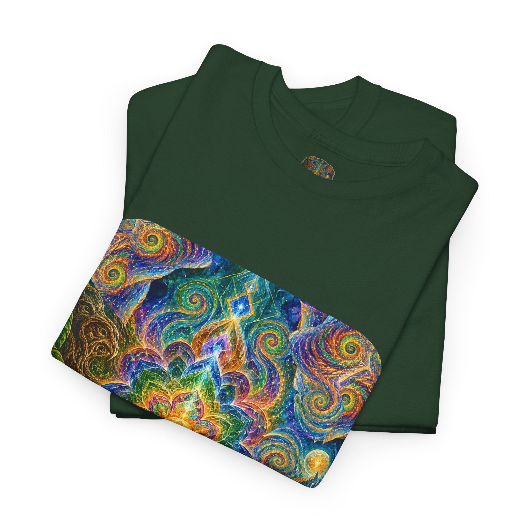 "See the world not with eyes, but with the soul." Ayahuasca  T-Shirt — Mystic Mandala & Shamanic Portrait Graphic