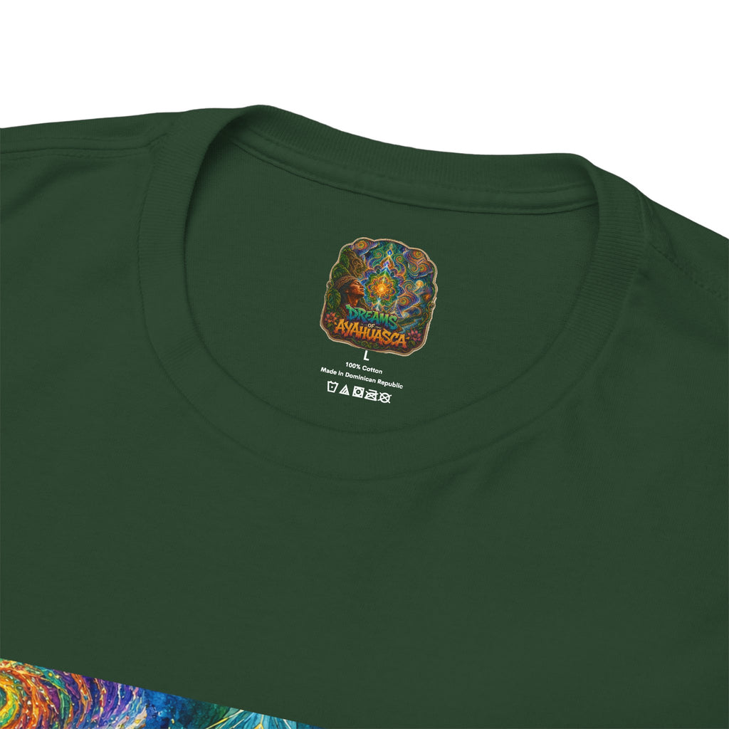 "See the world not with eyes, but with the soul." Ayahuasca  T-Shirt — Mystic Mandala & Shamanic Portrait Graphic