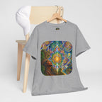 "See the world not with eyes, but with the soul." Ayahuasca  T-Shirt — Mystic Mandala & Shamanic Portrait Graphic