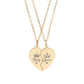 Break-Apart Heart Necklace Set — Engraved Split Heart Pendant for Best Friends & Couples