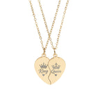 Break-Apart Heart Necklace Set — Engraved Split Heart Pendant for Best Friends & Couples
