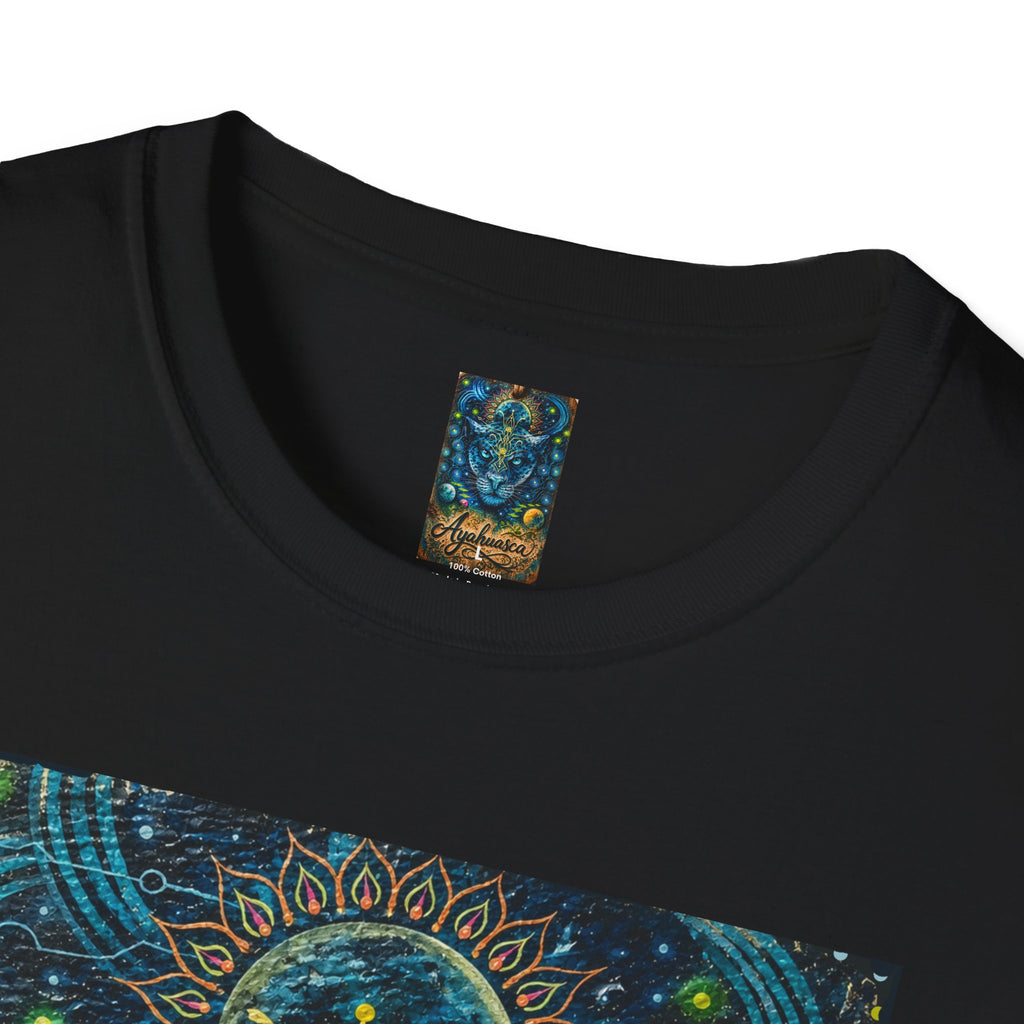 Ayahuasca — Sacred Vine of the Amazon. It awakens the spirit, reveals the past, illuminates the present, and guides toward the future. T-Shirt —