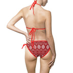 Red Mandala Tie-Side Bikini — Women's Patterned Swimsuit