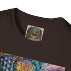 Psychedelic Visionary Tee — Spiritual Geometry & Rising Human Artwork